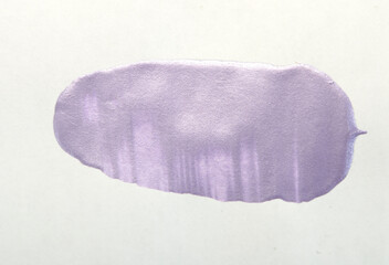 
stain of paint on a white background in lilac color