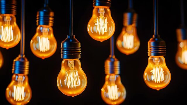 Decorative antique edison style filament light bulbs hanging from ceiling - Vintage Light Filter