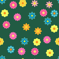 Seamless cute pattern in the form of a small flower. Small bright flowers. Ditsy floral background. Elegant template for children's prints