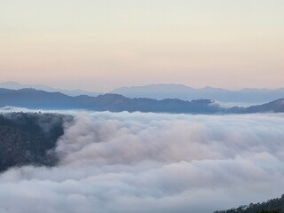 clouds over the mountains