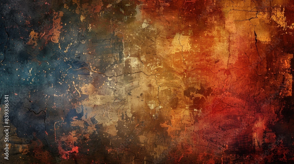 Poster A rich, textured abstract background with layers of color and depth, providing a visually engaging experience