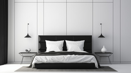 Modern Black Bedroom with Bright Daylight