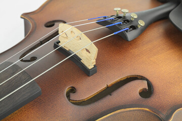 Detail einer Violine / Geige - Steg