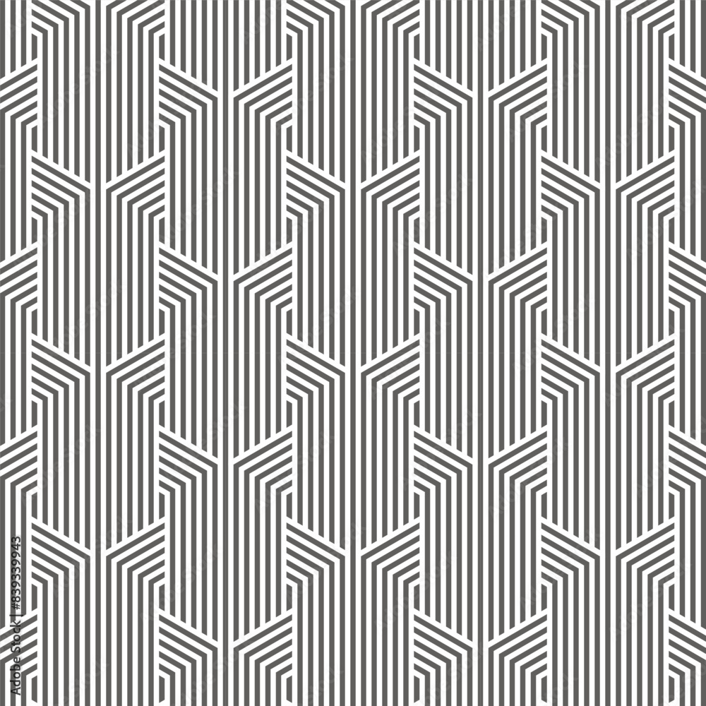 Wall mural linear stiped vector pattern, repeating striped line cross each. graphic clean design for fabric, ev