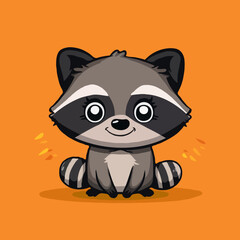 Obraz premium An adorable illustration of a raccoon, perfect for children's books, cartoons, and nature-themed projects