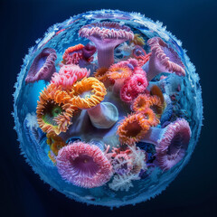 Obraz premium fisheye lens for the coral formations and the colorful marine life
