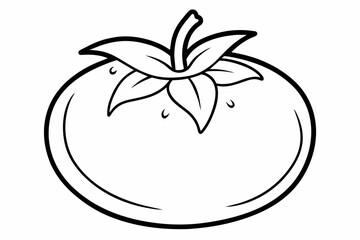 tomato fruit line art silhouette vector illustration