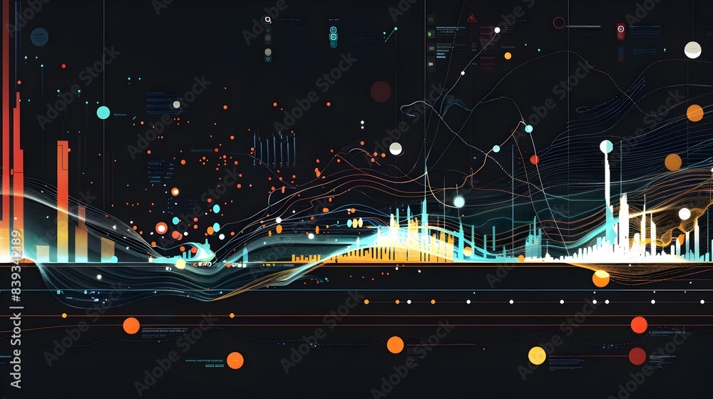 Poster interactive data visualization exploring economic and index correlations