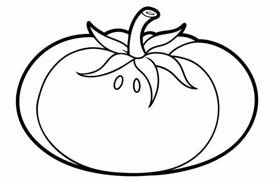 recommend clip art: tomato fruit line art silhouette vector illustration
