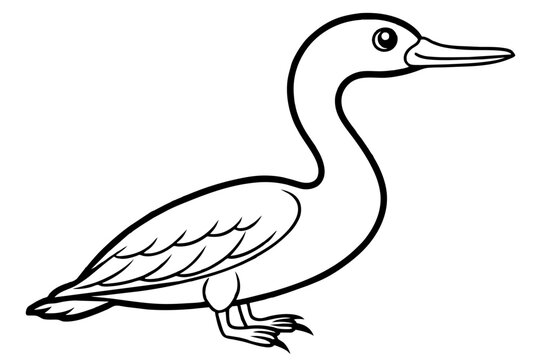 recommend clip art: cormorant bird line art silhouette vector illustration