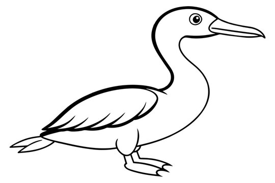 recommend clip art: cormorant bird line art silhouette vector illustration