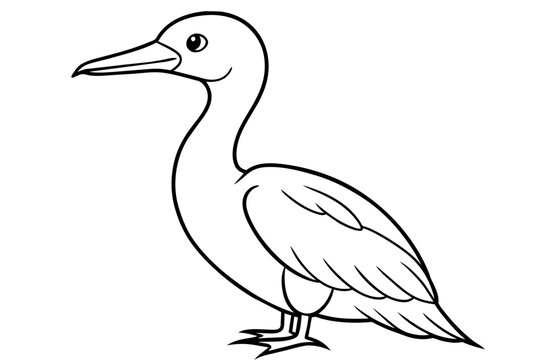 recommend clip art: cormorant bird line art silhouette vector illustration