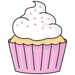 Cupcake cartoon illustration 