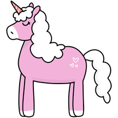 Unicorn cartoon illustration 