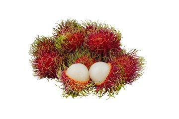 Rambutan fruit isolated on transparent.