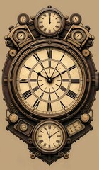 Fototapeta premium antique clock isolated on white