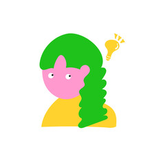 a person with a flash in one's head