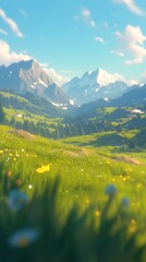 Obraz premium Serene mountain meadow in bloom