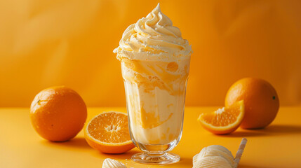 swirl of creamy orange creamsicle float cut out