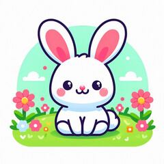 Cute white bunny illustration