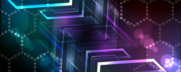 Abstract Artificial intelligence. Cloud computing. Machine learning. Technology web background. Virtual concept futuristic background. Vector art.