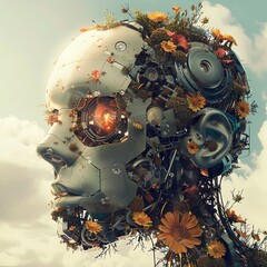 Fototapeta premium AI and Machine Learning,Creative Cloud .50 pompt