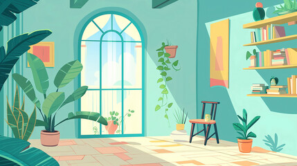 cafe interior in the city