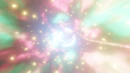美しい光のトンネルを高速で疾走するイメージ