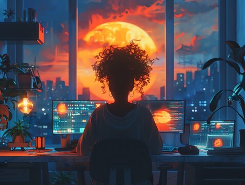 Creative cloud tools for animation, professional working on a project, dynamic and vibrant workspace