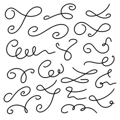 line freehand scribble handwritten sketch doodle set