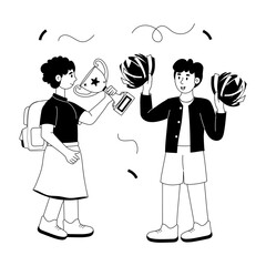 Get this glyph illustration of success celebration 