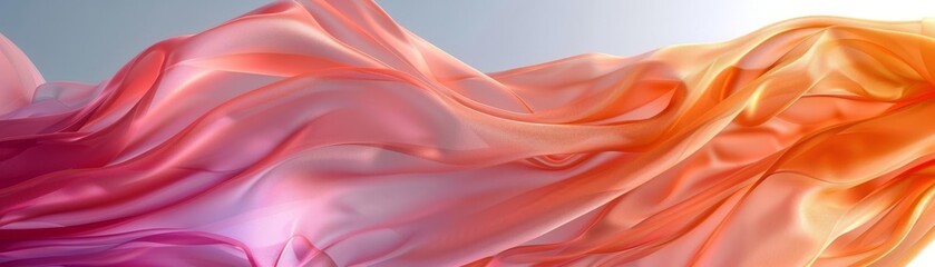 Obraz premium Abstract flow of pink, orange, and yellow fabric.