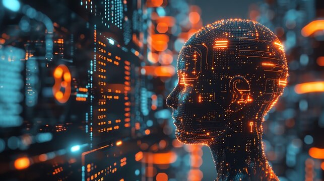Machine learning model being developed, intricate coding and data visualization, high-tech and professional environment