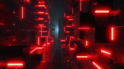 Obraz premium Futuristic Neon Corridor