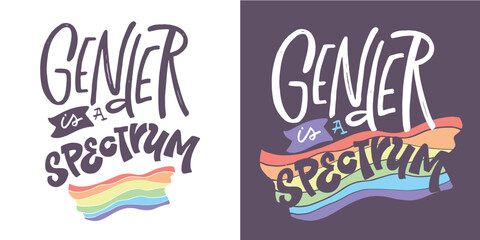Obraz premium Funny hand drawn lettering about love. Pride month, trans love.Cute hand drawn doodle lettering quote. Lettering for t-shirt design, mug print, bag print, clothes fashion. 100% hand drawn vector image