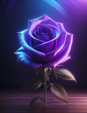 Rosa morada en fondo oscuro