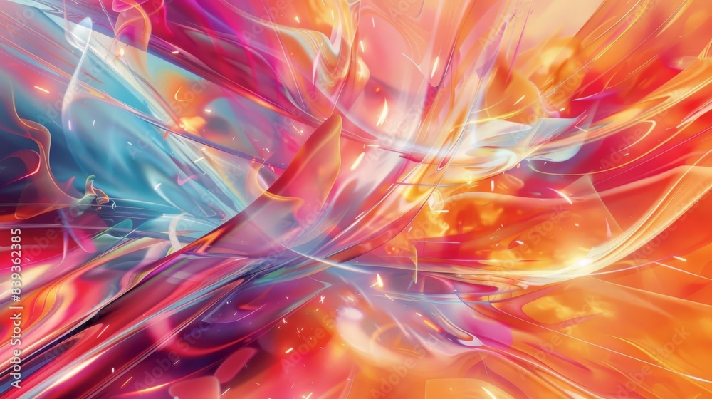 Aufkleber abstract background with a burst of bright colors and dynamic lines, conveying energy and excitement