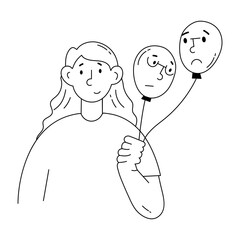 Check this doodle mini illustration of mood swings 