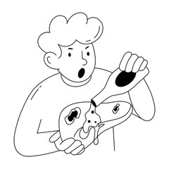 A hand drawn mini illustration of liver cancer 