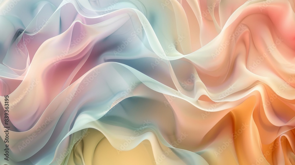 Poster abstract background with flowing, organic shapes in a soothing color palette, evoking a sense of cal