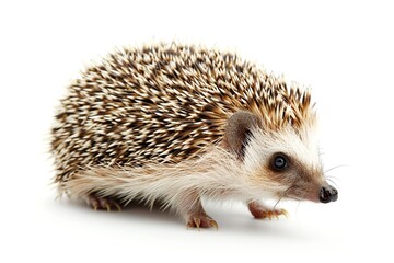 Hedgehog on a White Isolated Background. Generative Ai