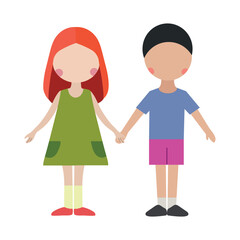 Kids holding hands icon clipart avatar logotype isolated vector illustration