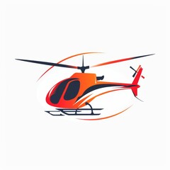 Helicopter logo icon, aircraft symbol, rotorcraft template isolated on white background