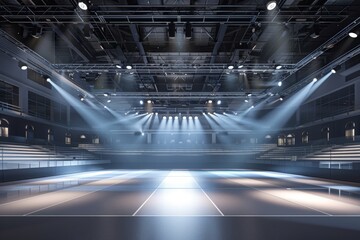 Modern 3D Illustration of a Fencing Arena with Detailed Layout for Architectural Visualization