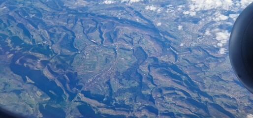 flight above european mainland and sea coast