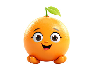 Cute orange character on solid white background
