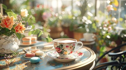 Stylish cafe terrace seating