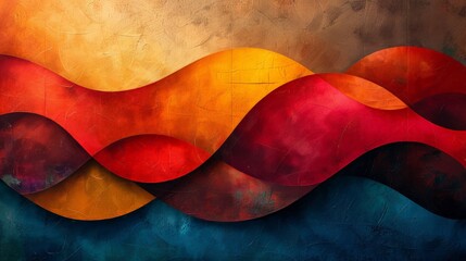 Obraz premium Abstract Art Piece: isolated on a beige background, highlighting its vibrant colors and modern aesthetic.