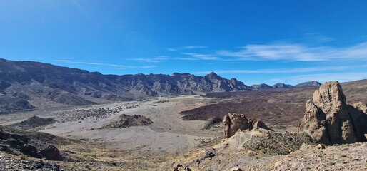 rocky formation monuments in natural park of Teide tenerife