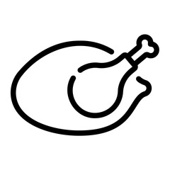 chicken line icon